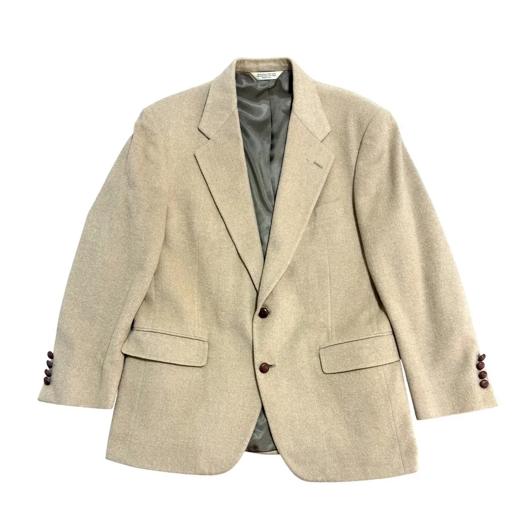 Vintage Evan-Picone Blazer Mens‎ Large Tan Camel Sport Coat Made USA 90s